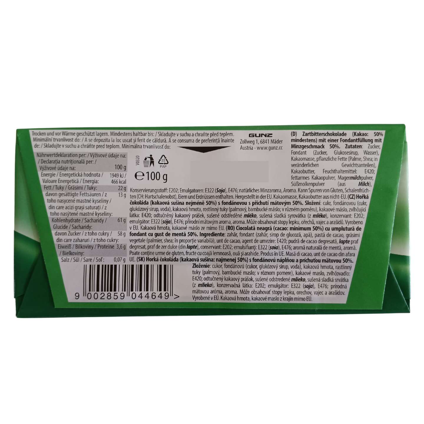 Maitre Truffout Dark Choc Peppermint 100g Block